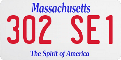 MA license plate 302SE1