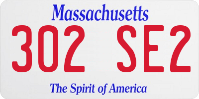 MA license plate 302SE2