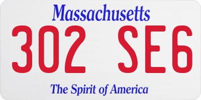 MA license plate 302SE6
