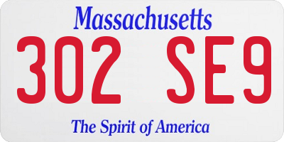 MA license plate 302SE9