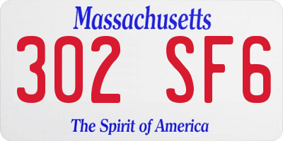 MA license plate 302SF6