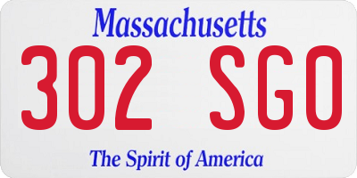 MA license plate 302SG0