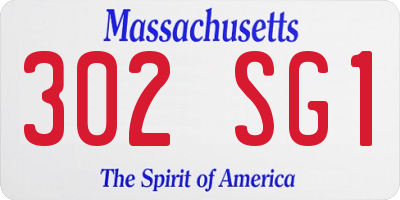 MA license plate 302SG1