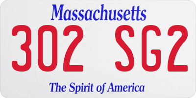 MA license plate 302SG2