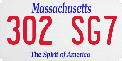 MA license plate 302SG7