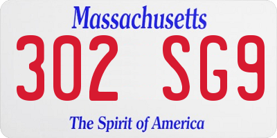 MA license plate 302SG9