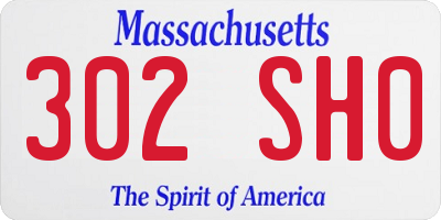 MA license plate 302SH0