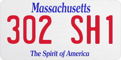 MA license plate 302SH1