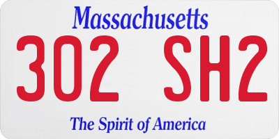 MA license plate 302SH2