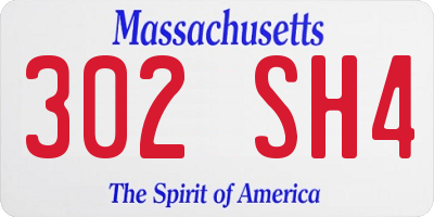 MA license plate 302SH4