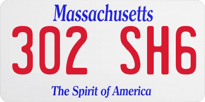 MA license plate 302SH6