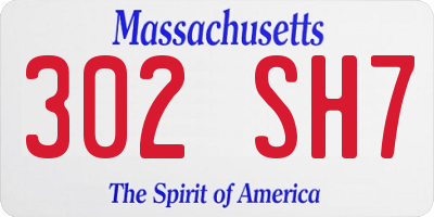 MA license plate 302SH7