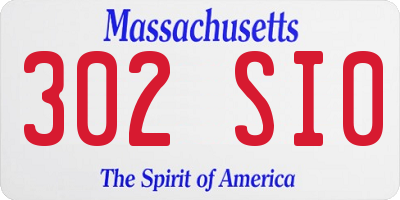 MA license plate 302SI0