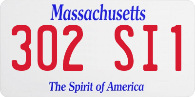 MA license plate 302SI1