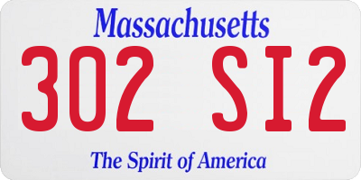 MA license plate 302SI2