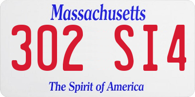 MA license plate 302SI4