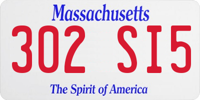 MA license plate 302SI5