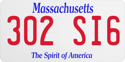 MA license plate 302SI6