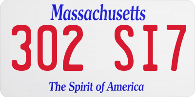 MA license plate 302SI7