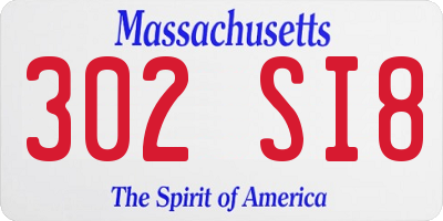 MA license plate 302SI8