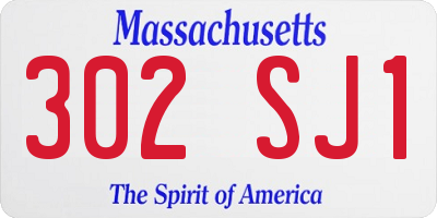 MA license plate 302SJ1