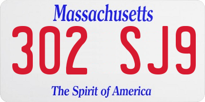 MA license plate 302SJ9