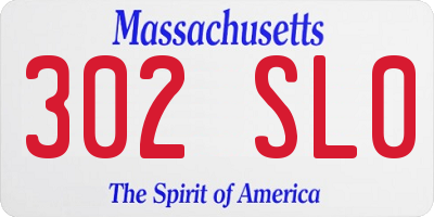 MA license plate 302SL0