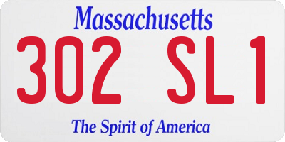 MA license plate 302SL1