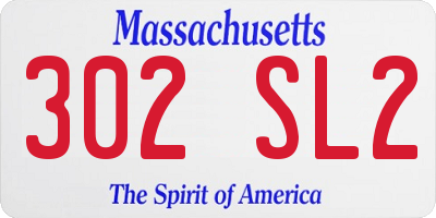 MA license plate 302SL2