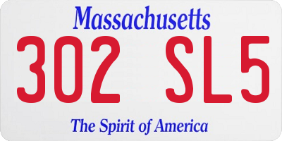 MA license plate 302SL5