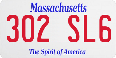 MA license plate 302SL6