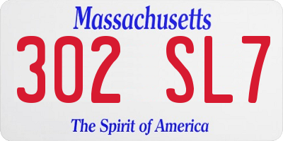 MA license plate 302SL7