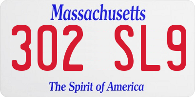 MA license plate 302SL9