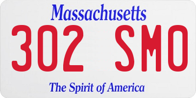 MA license plate 302SM0