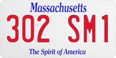 MA license plate 302SM1