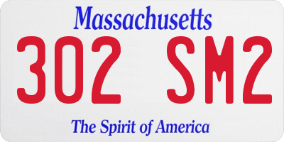 MA license plate 302SM2