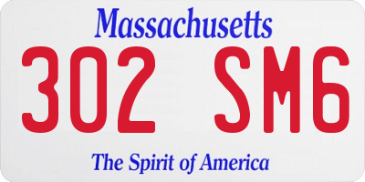 MA license plate 302SM6