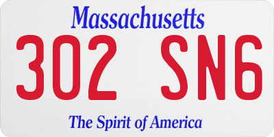 MA license plate 302SN6