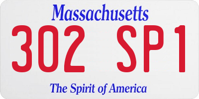 MA license plate 302SP1