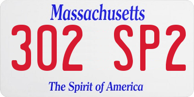 MA license plate 302SP2