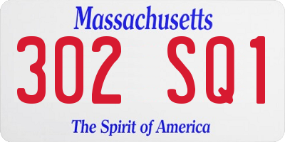 MA license plate 302SQ1