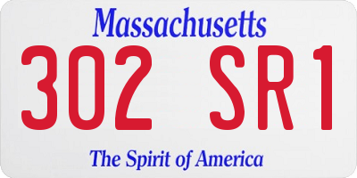 MA license plate 302SR1