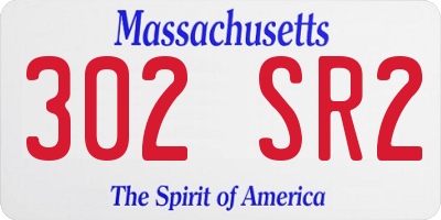 MA license plate 302SR2