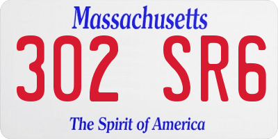 MA license plate 302SR6