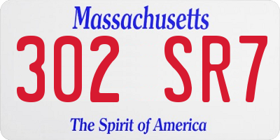 MA license plate 302SR7
