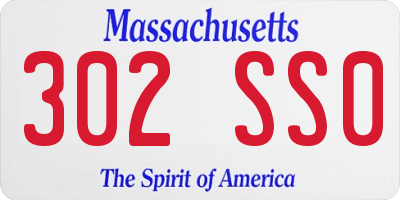 MA license plate 302SS0