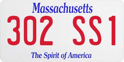 MA license plate 302SS1