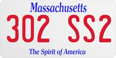 MA license plate 302SS2