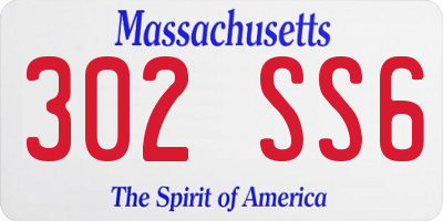 MA license plate 302SS6