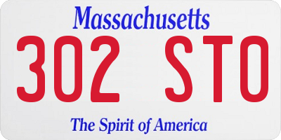 MA license plate 302ST0